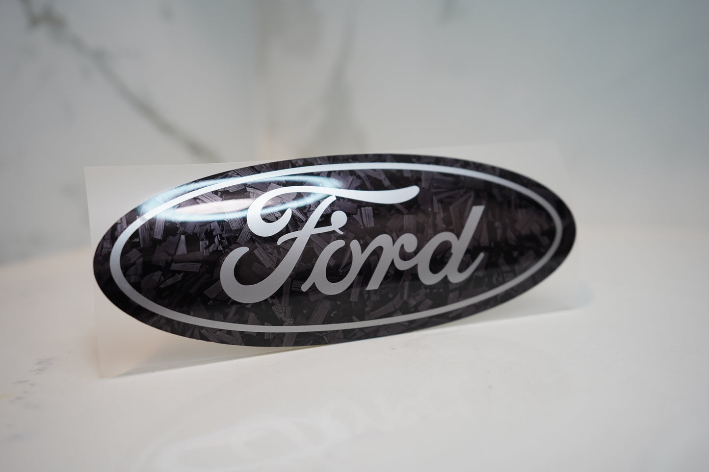 Ford Gloss Forged CARBON FIBER Emblem Overlay Oval Decal Sticker