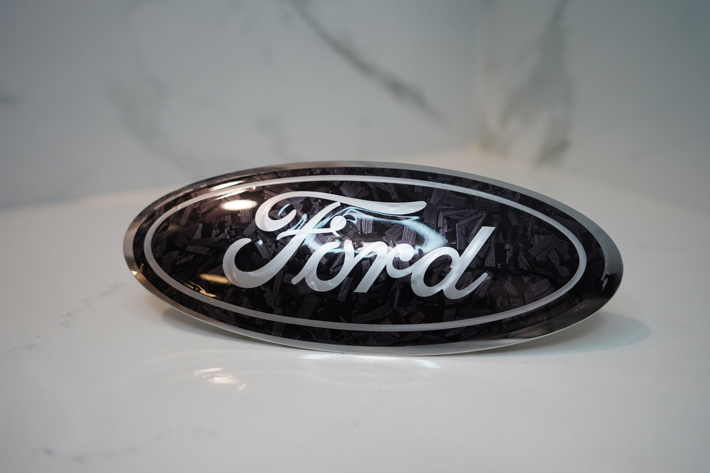 Ford Gloss Forged CARBON FIBER Emblem Overlay Oval Decal Sticker