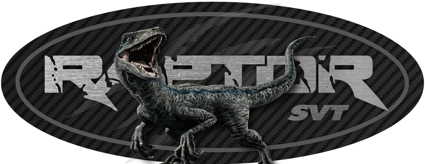 Ford Raptor Emblem Overlay Dinosaur Oval Vinyl Decal Sticker