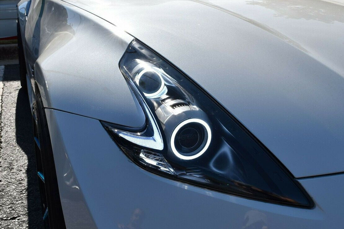 Nissan 370z Smoked TINT Headlights Blackout Lens Pre Cut Vinyl Decal Overlay