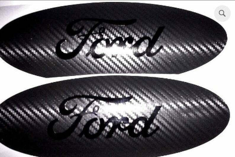 Ford Oval Emblem CARBON FIBER Overlay Badge BLACKOUT Vinyl Decal Any Year/Model