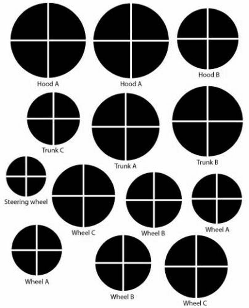 BMW Emblem Blackout OVERLAYS Badge BLACK Vinyl Decal Sticker Insert Inlay