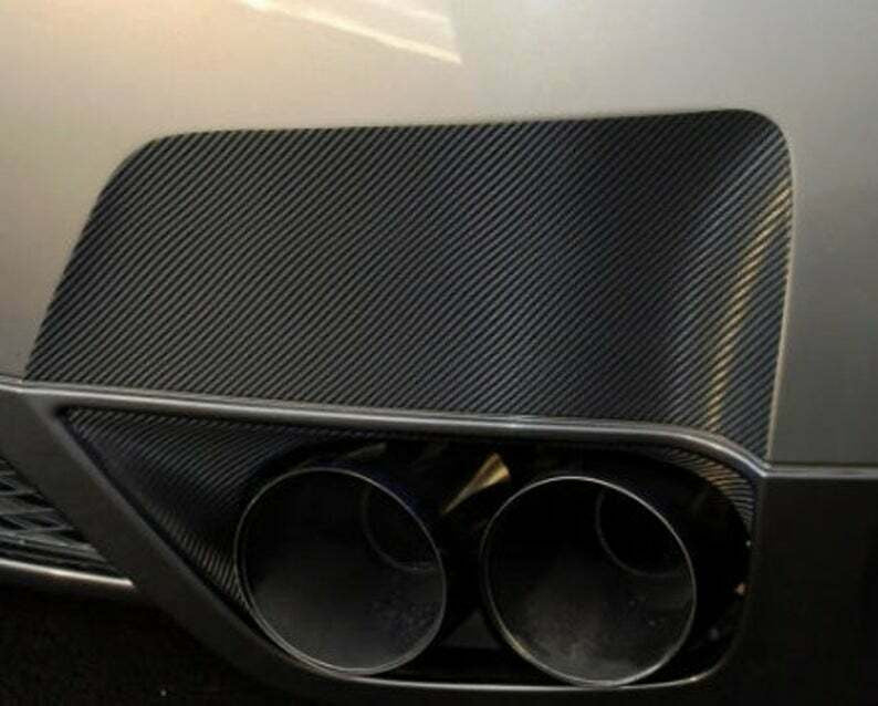 Bumper Exhaust Guards CARBON FIBER Cover for Nissan GTR Vinyl Decal Wrap Overlay