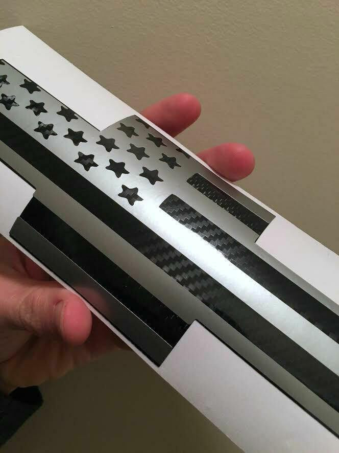 Chevy Bowtie AMERICAN Flag Emblem CARBON FIBER Emblem Overlay Pre Cut Decal
