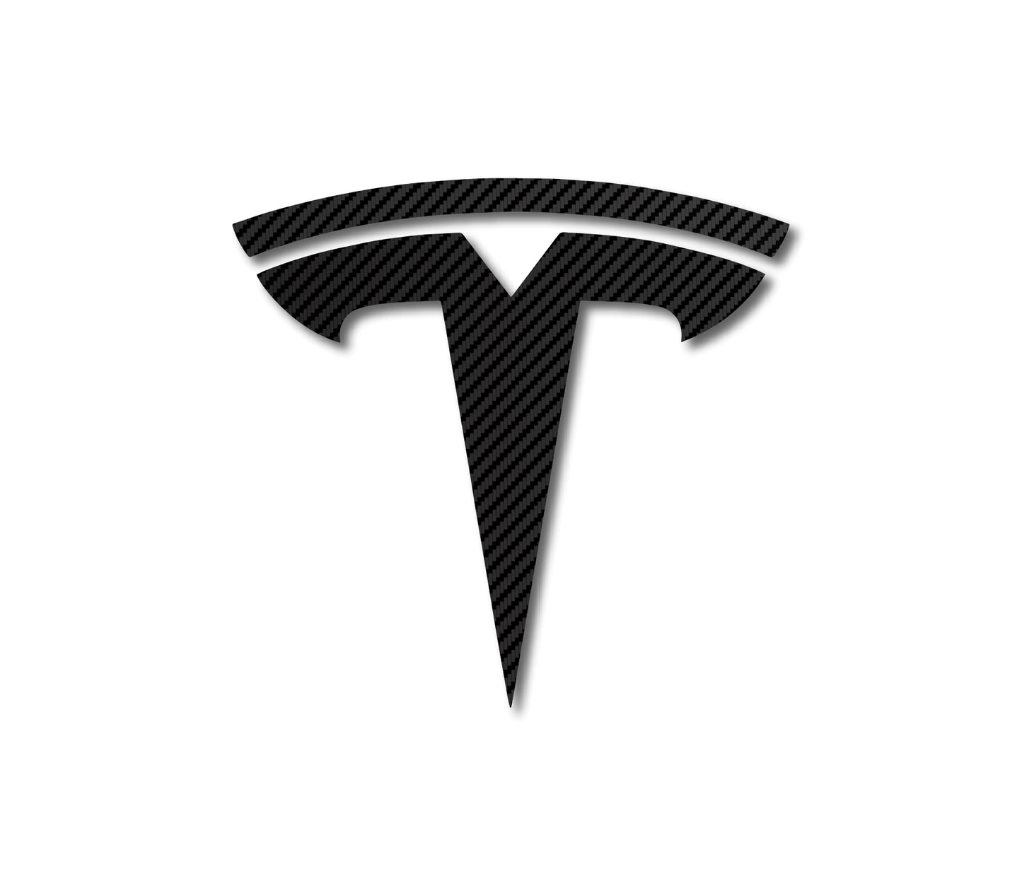 Tesla Model Y Emblem Overlay CARBON FIBER Badge Decal Wrap Precut