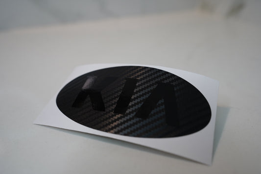 KIA Carbon Fiber Blackout Oval Badge Emblem Decal Overlay Insert Inlay Cover