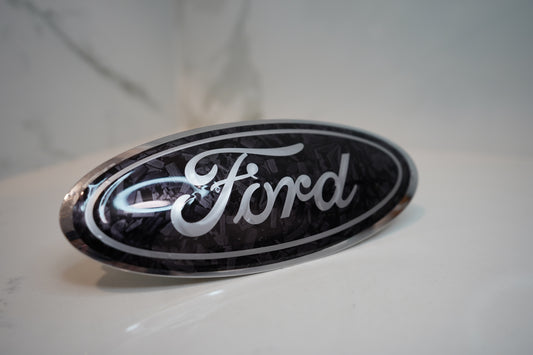 Ford Gloss Forged CARBON FIBER Emblem Overlay Oval Decal Sticker