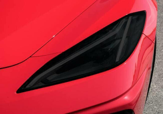Corvette C8 Smoked TINT Headlight Blackout Lens Pre Cut Vinyl Decal PPF Overlay