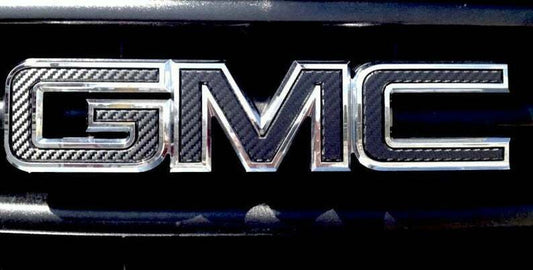 2014 - 2018 GMC Sierra 1500 CARBON FIBER Emblem Badge Overlay Vinyl Sheets Decal Sticker Wrap U-Cut Trim