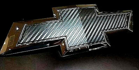 1 Chevy Silverado CARBON FIBER Bowtie Emblem Badge Overlays Vinyl Decals Sticker
