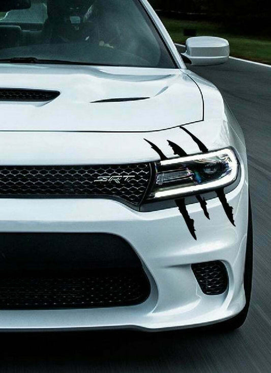 Universal Headlight Claw Scratch Mark Tear Thrash Vinyl Decal Sticker Graphic