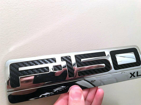 04-08 Ford F150 Letters Side Fender Emblem CARBON FIBER Overlay Badge Decal