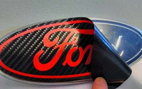 Ford CARBON FIBER + Color Emblem OVERLAY Badge Vinyl Decal Any Year / Model !