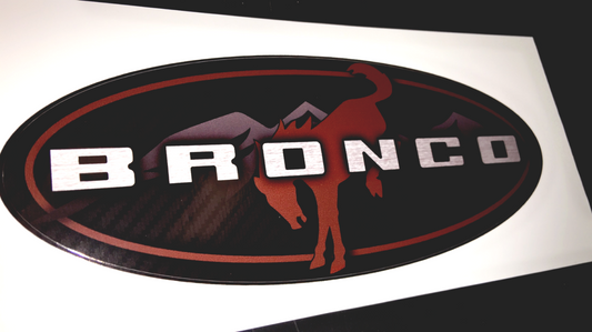 Ford Bronco Decal Emblem Overlay Horse Mountain Oval Vinyl Badge Cover Custom