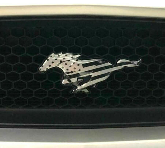 American Flag Emblem Overlay Fits 2015-2020 Ford Mustang Grill Badge Pony Decal