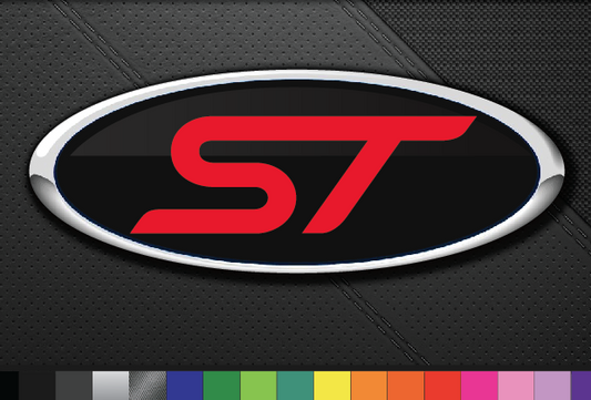 Ford Focus Fiesta ST Emblem Badge Oval Inlay Decal Vinyl Sticker Overlay Custom