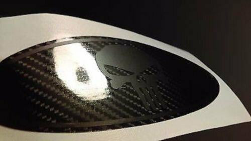 Ford Oval Punisher Skull Emblem Carbon Fiber Overlay Badge BLACKOUT Vinyl Decal