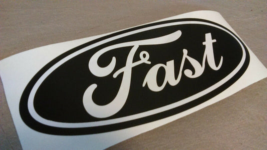 Ford Emblem FAST Oval OVERLAY Badge Vinyl Decal Sticker Any Year / Model Custom