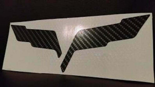 Corvette C6 FLAG Emblem Carbon Fiber Badge Blackout Decal Overlay Insert Inlay
