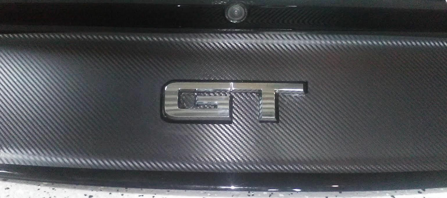 15-17 Ford Mustang GT Carbon Fiber Decklid Panel BLACKOUT Trunk Decal Stripe