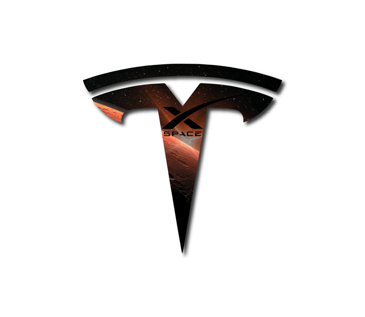 Tesla Model 3 Emblem Overlay Mars Space X Tribute Edition Badge Decal Wrap Precut